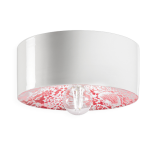 Plafonnier en c�ramique ming rouge 25x11cm pi - ferroluce