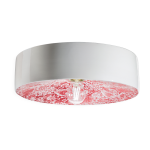 Plafonnier en c�ramique ming rouge 40x11cm pi - ferroluce
