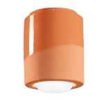 Plafonnier en c�ramique orange p�che 12, 5x14cm pi - ferroluce