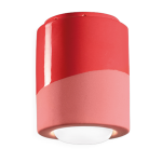 Plafonnier en c�ramique rouge corail 12, 5x14cm pi - ferroluce
