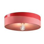 Plafonnier en c�ramique rouge corail 40x11cm pi - ferroluce