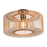 Plafonnier rond en bambou naturel et fer 40x18cm bromo - good & mojo
