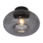 Plafonnier rond en verre anthracite 28cm brussels - it's about romi