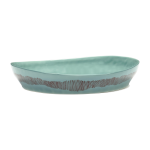 Plat de service bleu avec motif rouge - serax