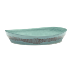 Plat de service bleu avec motif rouge - serax