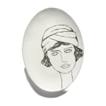 Plat de service ovale blanc cass� et noir la m�re - serax