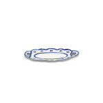 Plat de service ovale en gr�s blanc et bleu 37, 5x18, 5x3cm 02 line - up - serax