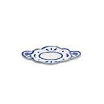 Plat de service ovale en gr�s blanc et bleu 40, 5x36, 5x3cm 03 line - up - serax