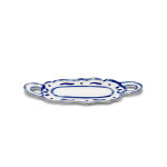 Plat de service ovale en gr�s blanc et bleu 53x24, 5x3, 5cm 04 line - up - serax