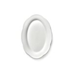 Plat de service ovale en porcelaine blanche 30x21x3, 2cm l silhouette - serax