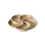 Plateau ap�ritif en gr�s beige 20cm vaisselle 70s - hkliving