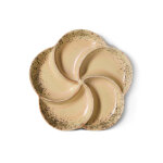 Plateau ap�ritif en gr�s beige 20cm vaisselle 70s - hkliving