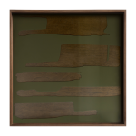 Plateau carr� en verre s�rigraphi� vert et marron 51x51cm second nature - ethnicraft accessories