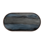 Plateau ovale en verre organique graphite m linear flow - ethnicraft accessories