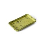 Plateau rectangulaire en gr�s jaune 7, 7x13, 6x2cm vaisselle 70s - hkliving