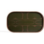 Plateau rectangulaire en verre s�rigraphi� vert 71x36cm second nature - ethnicraft accessories