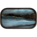 Plateau de service rectangulaire en verre bleu 53x31cm - ethnicraft