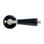 Poign�e de porte simple en porcelaine noire sur rosace canon - merigous