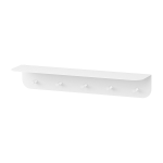 Porte - manteau mural en acier blanc 5 crochets 60x15, 5x10, 5cm malou - metallbude
