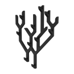 Porte manteaux mural en bois de ch�ne teint� noir 57 x 7, 3 x 68 cm ambroise - hart�