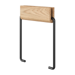 Porte - rouleau de papier toilette en ch�ne et acier noir 14x12x1, 5cm - moebe