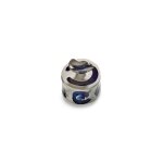 Pot alimentaire rond en gr�s bleu beige 12, 5x13cm sophia 02