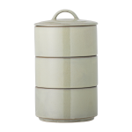 Pots empilables avec couvercle en gr�s vert ebba - bloomingville