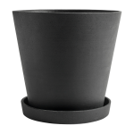 Pot de fleurs avec soucoupe noir 34cm flowerpot - hay