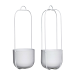 Pot � fleurs en suspension gris (lot de 2) lotus - h�bsch
