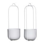 Pot � fleurs en suspension gris (lot de 2) lotus - h�bsch