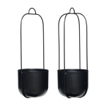 Pot � fleurs en suspension noir (lot de 2) lotus - h�bsch