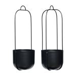 Pot � fleurs en suspension noir (lot de 2) lotus - h�bsch