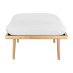 Pouf en ch�ne avec coussin blanc 71 x 40 cm lounge around - umage