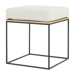 Pouf en ch�ne plaqu� naturel et coussin cr�me feo - noo. m