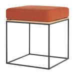 Pouf en ch�ne plaqu� naturel et coussin terracotta feo - noo. ma