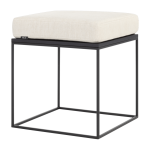 Pouf en ch�ne plaqu� noir et coussin beige feo - noo. ma