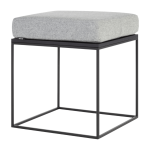 Pouf en ch�ne plaqu� noir et coussin gris feo - noo. ma