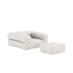 Pouf fauteuil convertible en coton natural 95x90x42cm cube - karup design