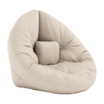 Pouf fauteuil en coton beige 75x80x60cm mini nido - karup design