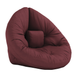 Pouf fauteuil en coton bordeaux 75x80x60cm mini nido - karup design