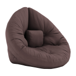 Pouf fauteuil en coton brown 75x80x60cm mini nido - karup design