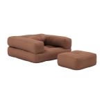 Pouf fauteuil en coton clay brown 60x68x24cm mini cube - karup design