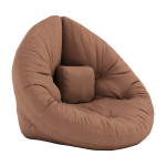 Pouf fauteuil en coton clay brown 75x80x60cm mini nido - karup design