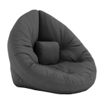Pouf fauteuil en coton dark grey 75x80x60cm mini nido - karup design