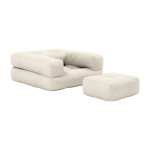 Pouf fauteuil en coton et lin 60x68x24cm mini cube - karup design