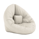 Pouf fauteuil en coton et lin 75x80x60cm mini nido - karup design