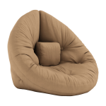 Pouf fauteuil en coton mocca 75x80x60cm mini nido - karup design
