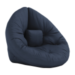 Pouf fauteuil en coton navy 75x80x60cm mini nido - karup design