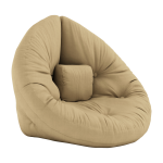 Pouf fauteuil en coton wheat beige 75x80x60cm mini nido - karup design
