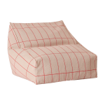 Pouf fauteuil pour enfant en coton bio � carreaux rose et rouge 74x40x60cm vibes - nobodinoz